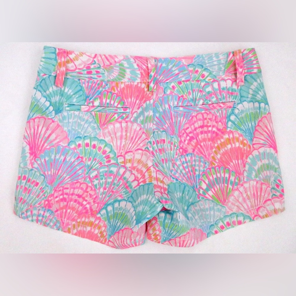 NWOT Lilly Pulitzer Oh Shello Vibrant Pink Blue Shell Shorts Womens size 0 - Picture 3 of 10